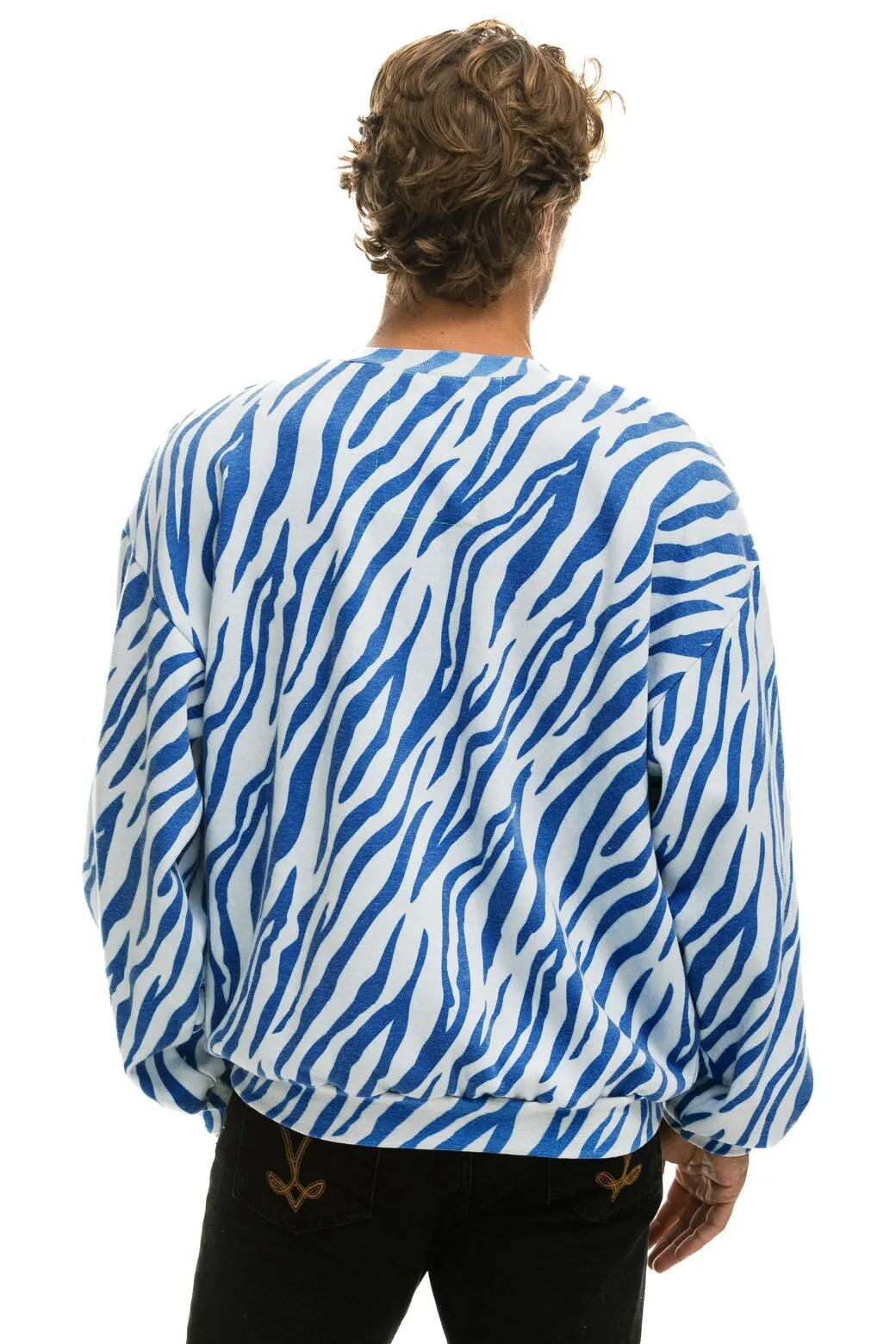 TIGER RELAXED FIT CREW SWEATSHIRT - BLUE TIGER