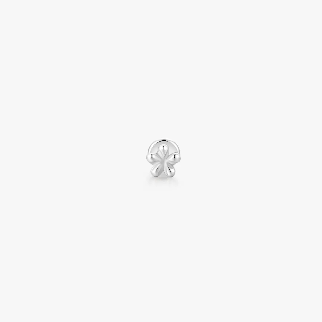 Titanium Mini Floral Flat Back Stud (Single)