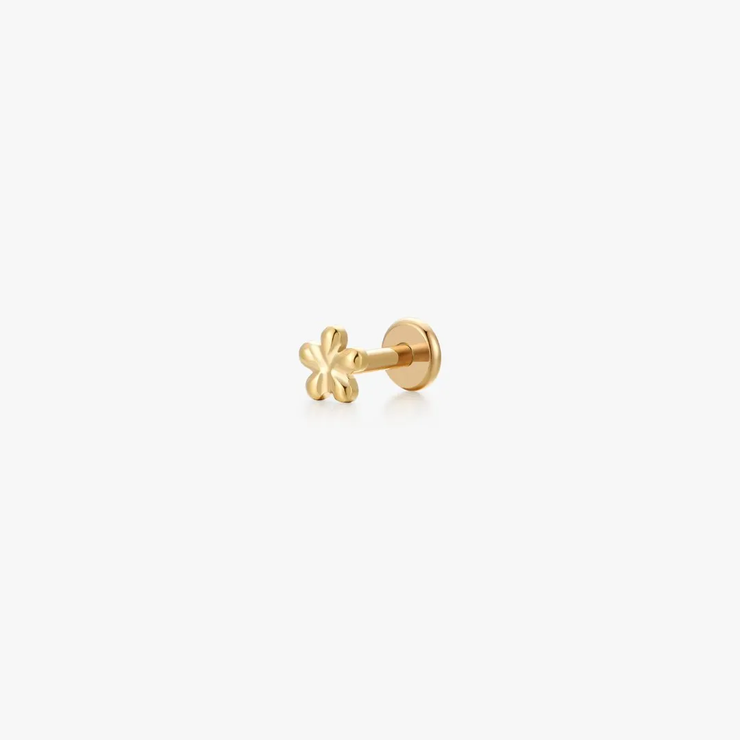 Titanium Mini Floral Flat Back Stud (Single)