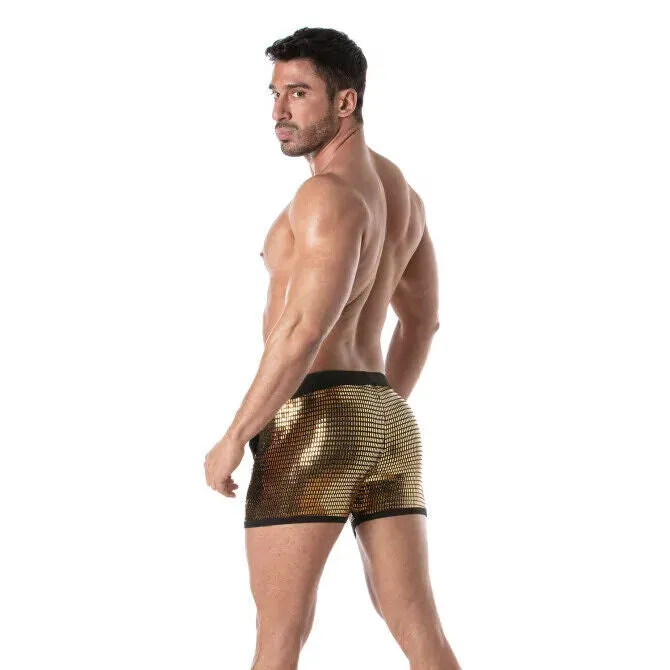 TOF PARIS Glitter Shorts Mid-Thigh Sequin Short Fashion Shiny Gold 49