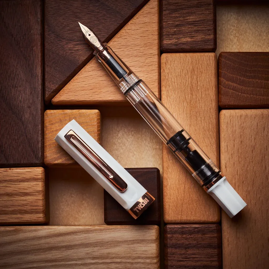 TWSBI ECO Fountain Pen - White with Rose Gold Trim