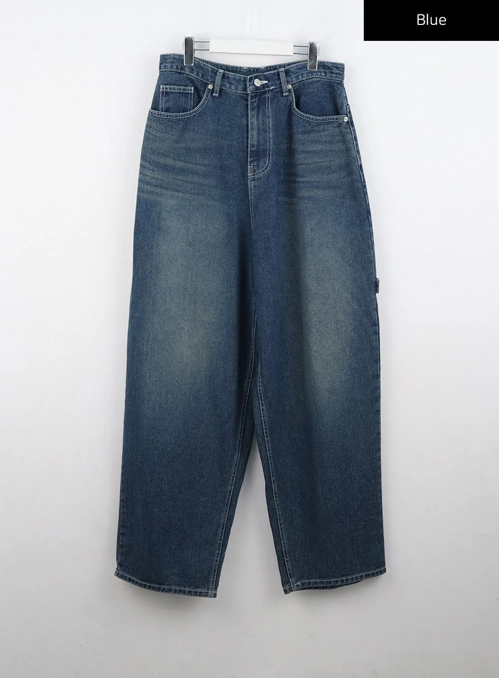 Washed Cotton Wide Leg Jeans CO323