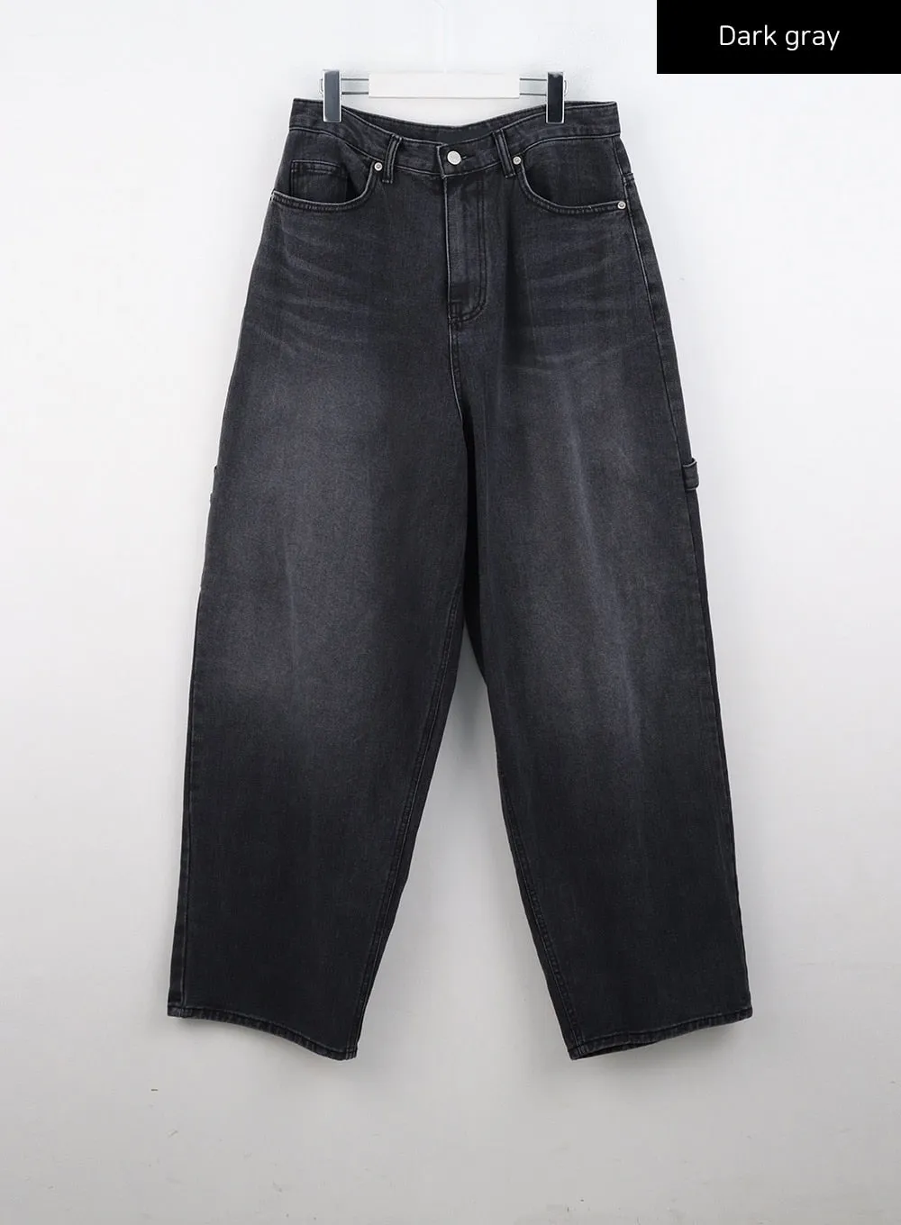 Washed Cotton Wide Leg Jeans CO323