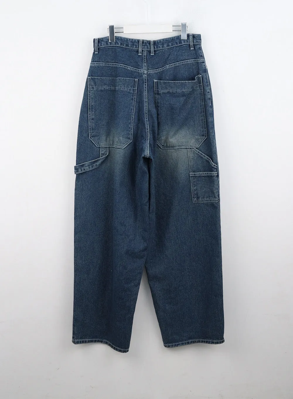 Washed Cotton Wide Leg Jeans CO323