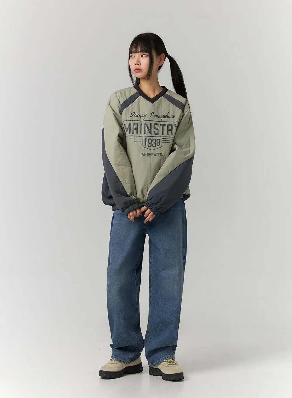 Washed Denim Wide Leg Jeans CD308