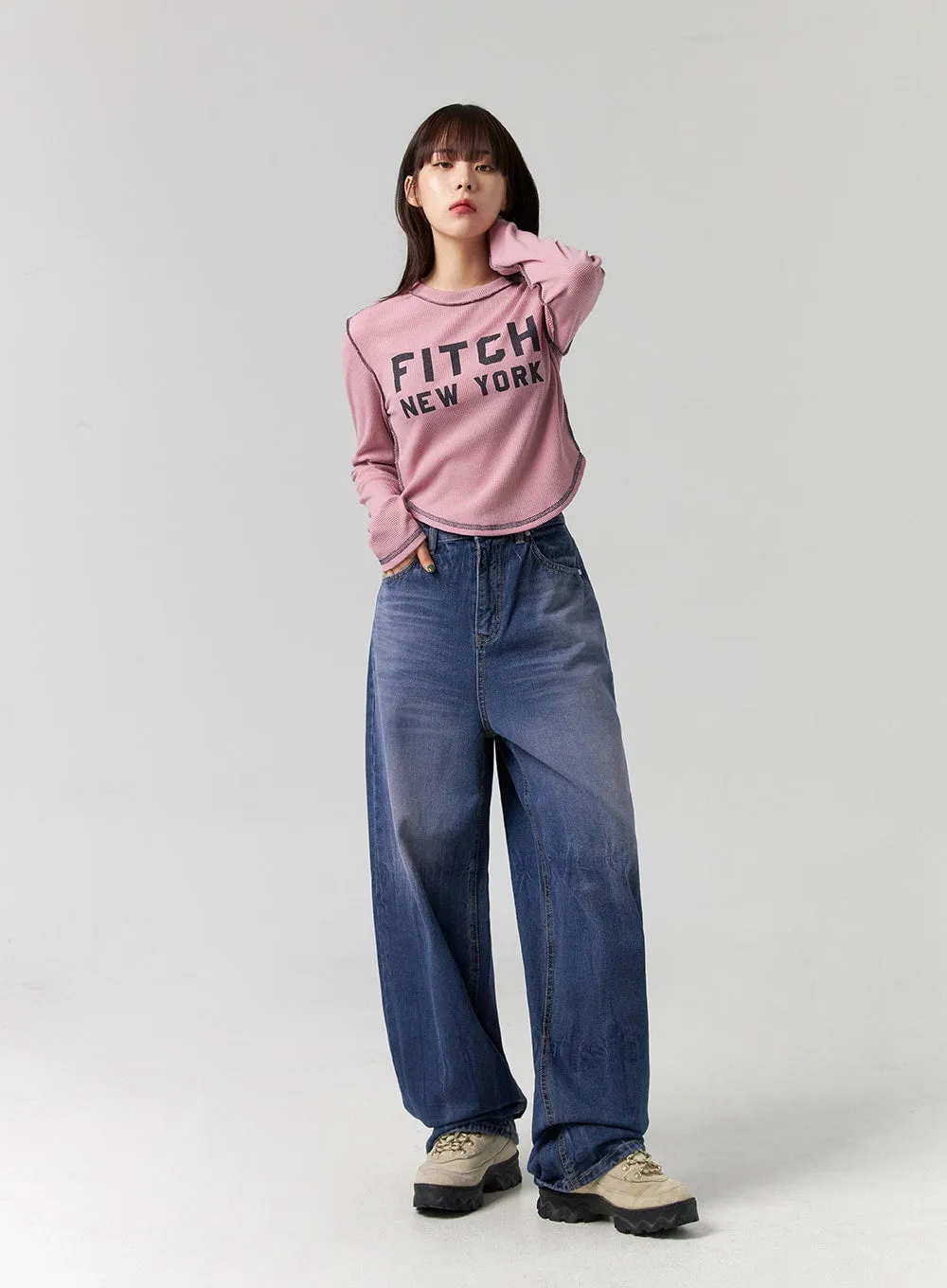 Wide Leg Cotton Jeans CG331