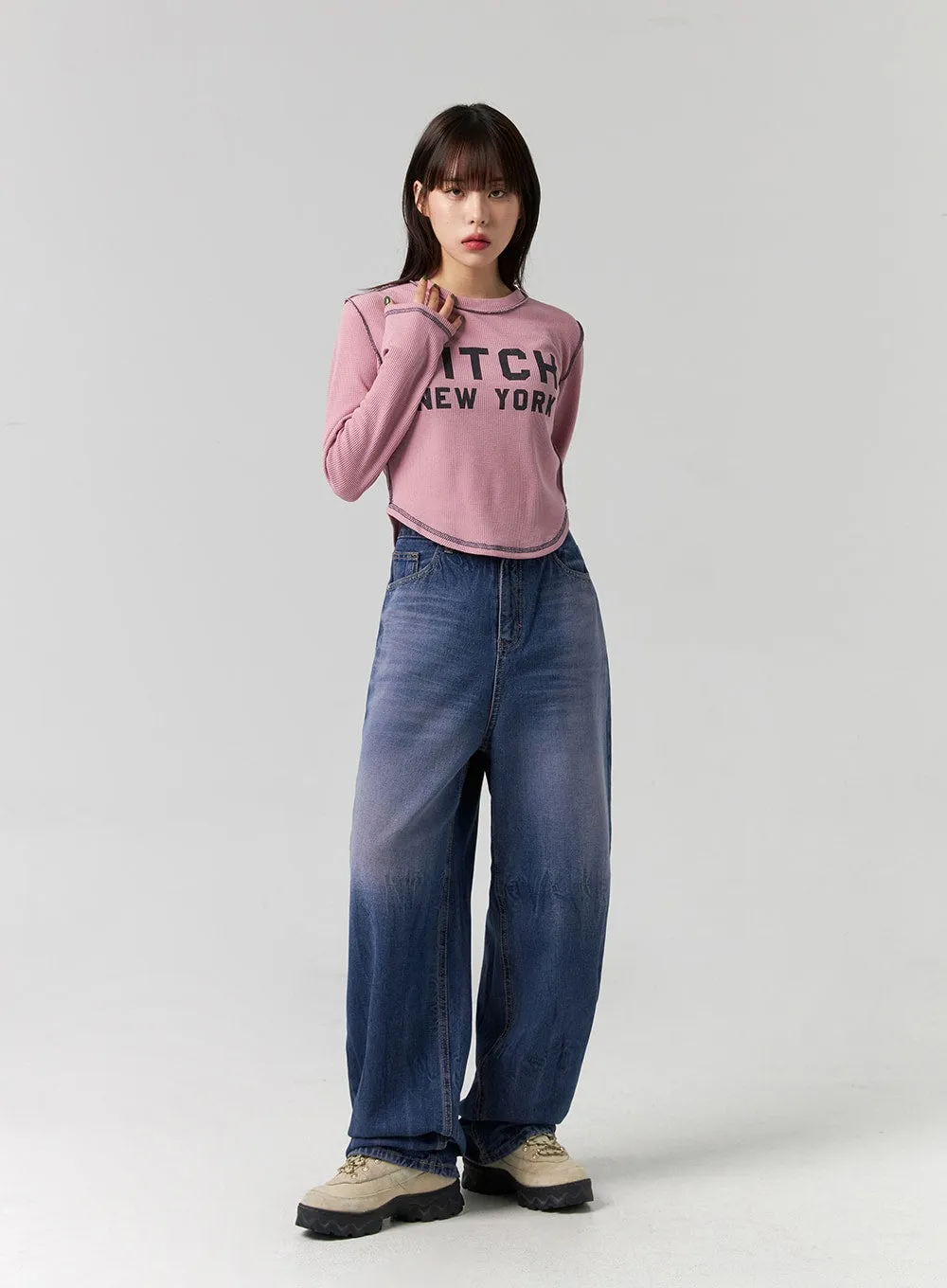 Wide Leg Cotton Jeans CG331