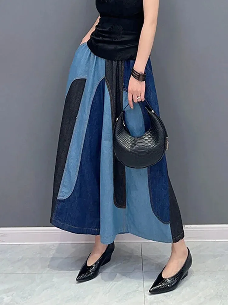 Women's Stylish Denim Oversized Ankle Length Trousers